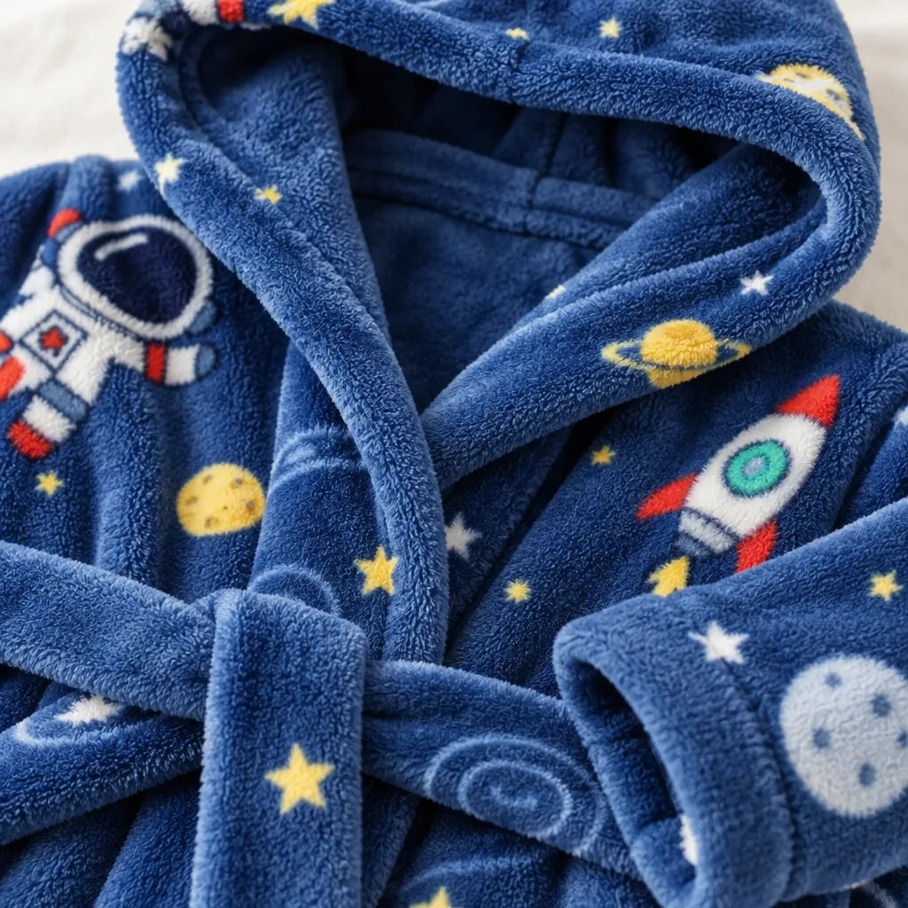 Peignoir enfant flanelle capuche