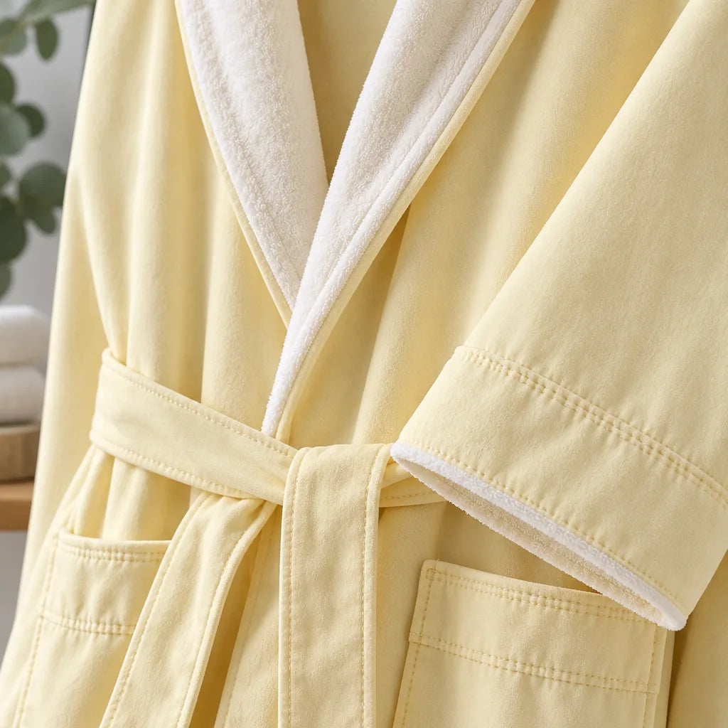 Peignoir kimono absorbant jaune