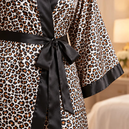 Peignoir kimono satin imprimé