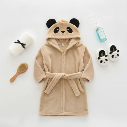 Peignoir bébé panda capuche