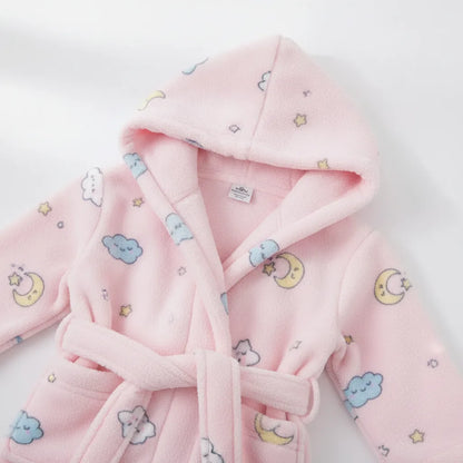 Peignoir enfant flanelle capuche