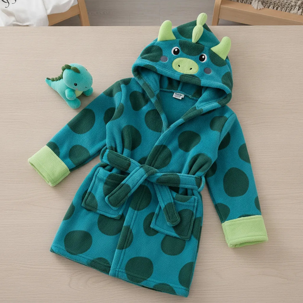 Peignoir dinosaure enfant flanelle