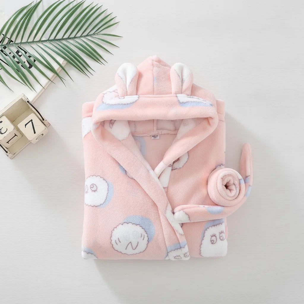 Peignoir enfant motif lapin