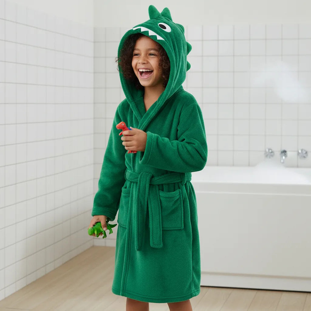 Peignoir dinosaure enfant flanelle