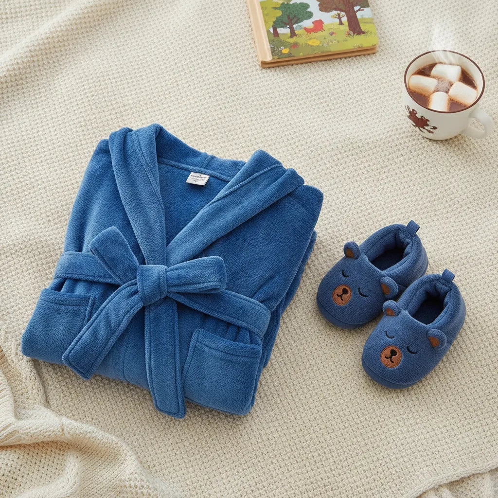 Peignoir enfant flanelle capuche