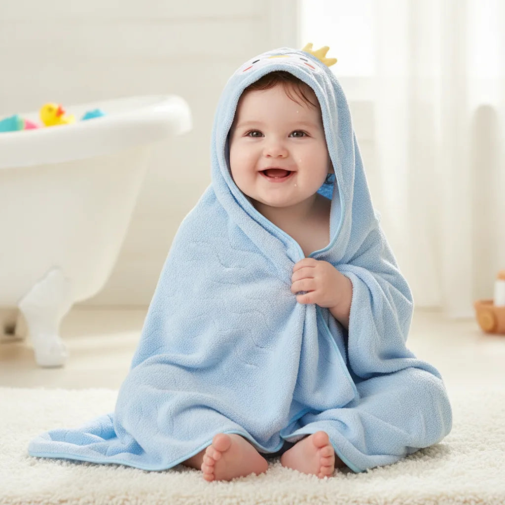 Peignoir bébé avec capuche