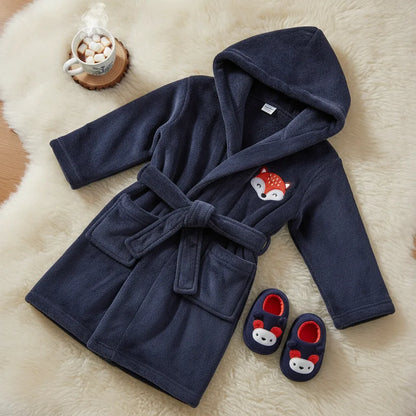 Peignoir enfant flanelle capuche
