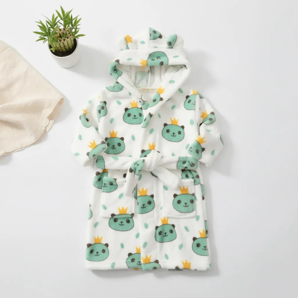 Peignoir bébé panda capuche