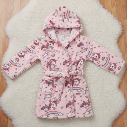 Peignoir enfant flanelle capuche