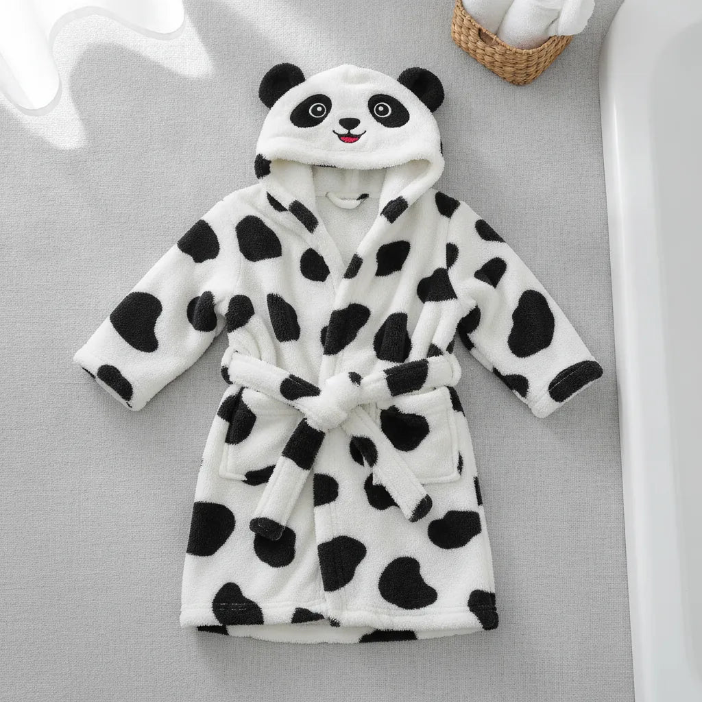Peignoir bébé panda capuche