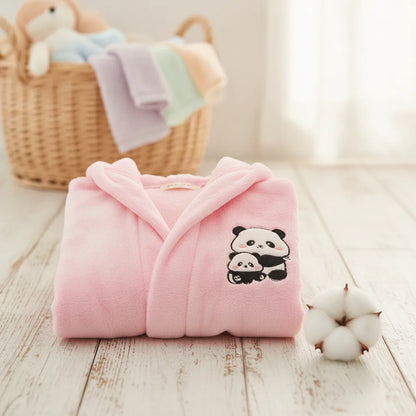 Peignoir bébé panda capuche