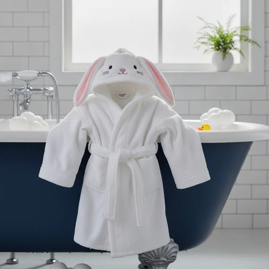 Peignoir enfant motif lapin