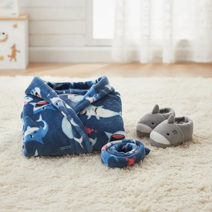 Peignoir enfant flanelle capuche