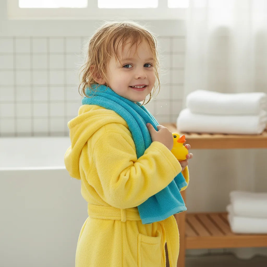 Peignoir enfant motif lapin