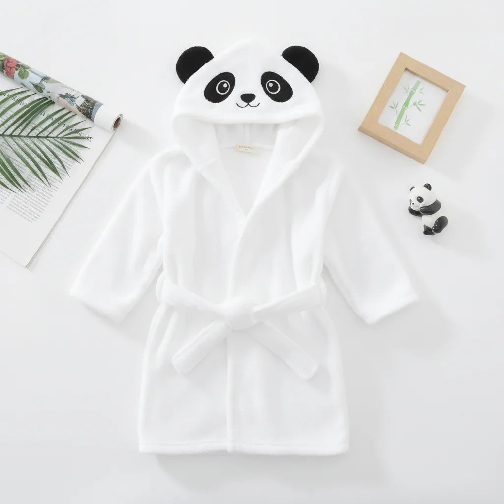 Peignoir bébé panda capuche