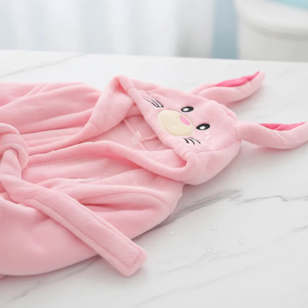 Peignoir enfant motif lapin