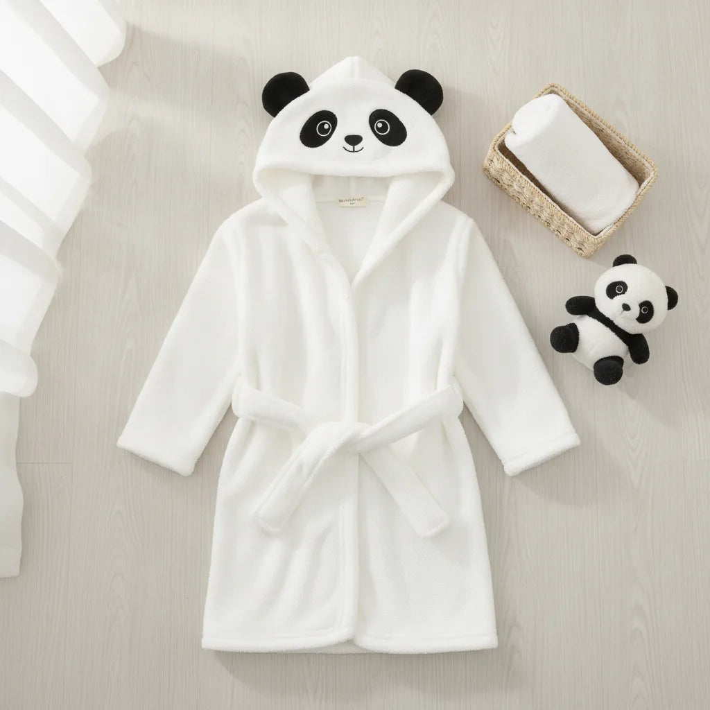 Peignoir bébé panda capuche