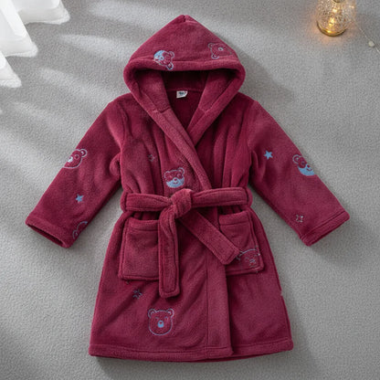Peignoir enfant flanelle capuche