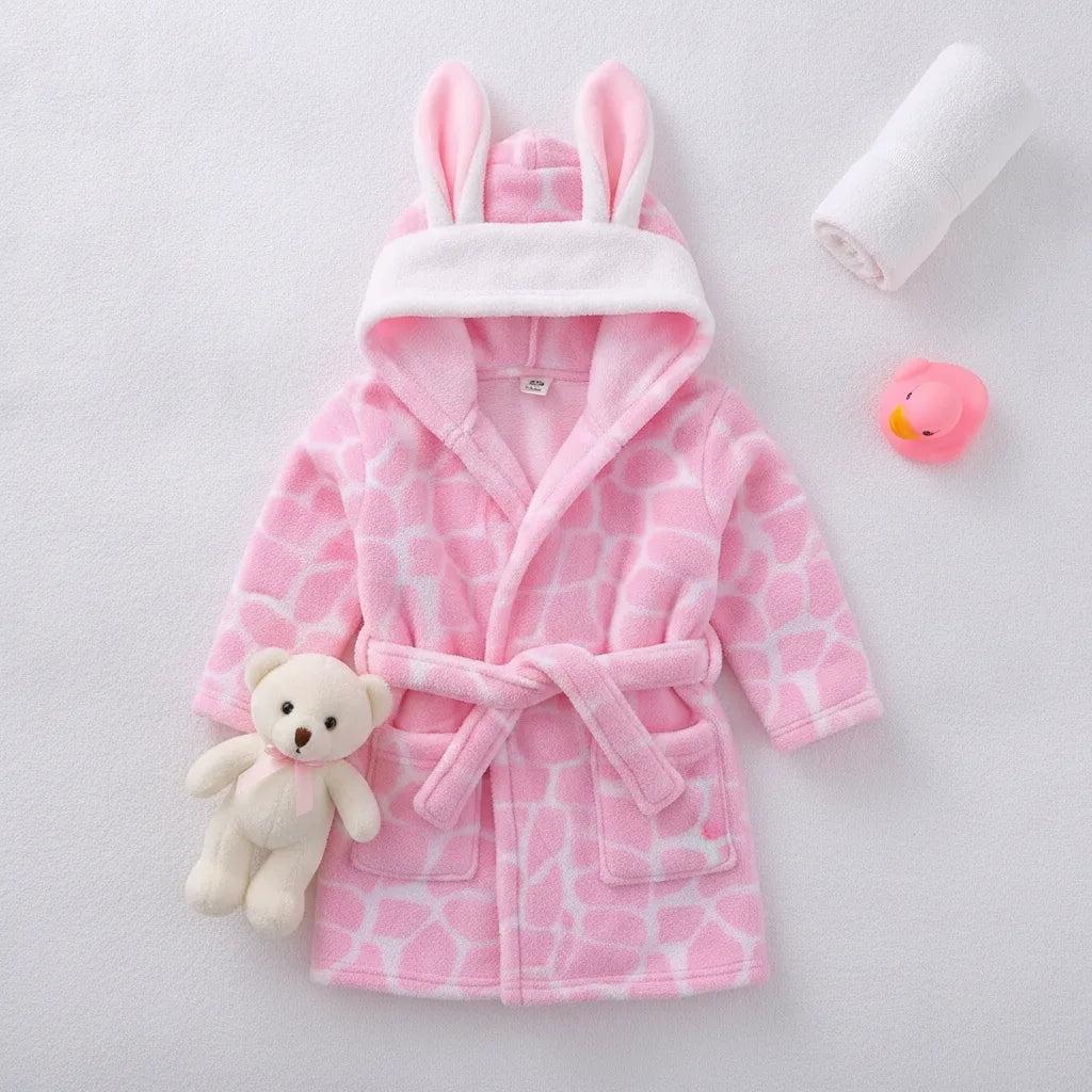 Peignoir enfant motif lapin