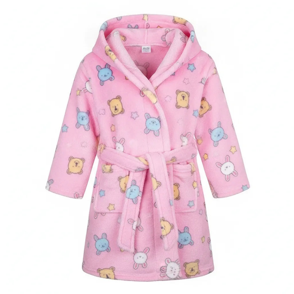 Peignoir enfant flanelle capuche