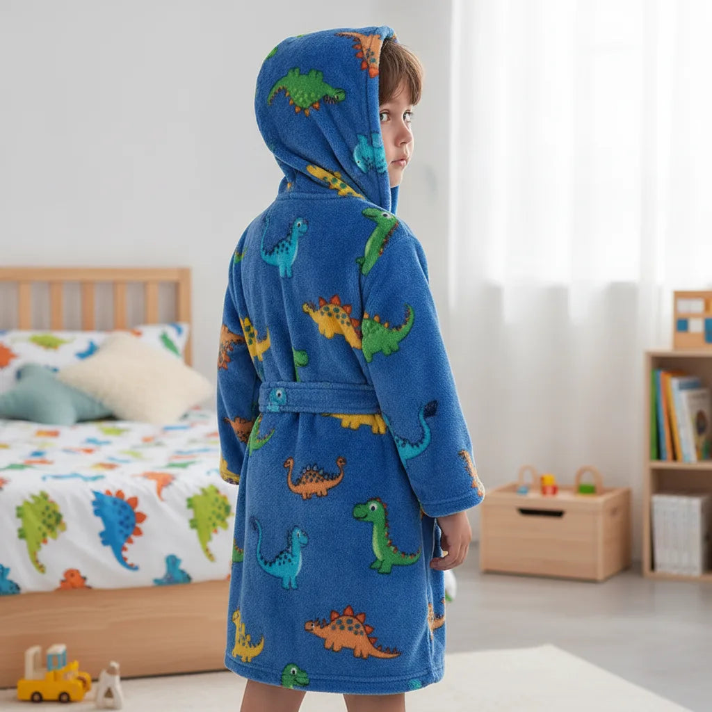 Peignoir enfant flanelle capuche