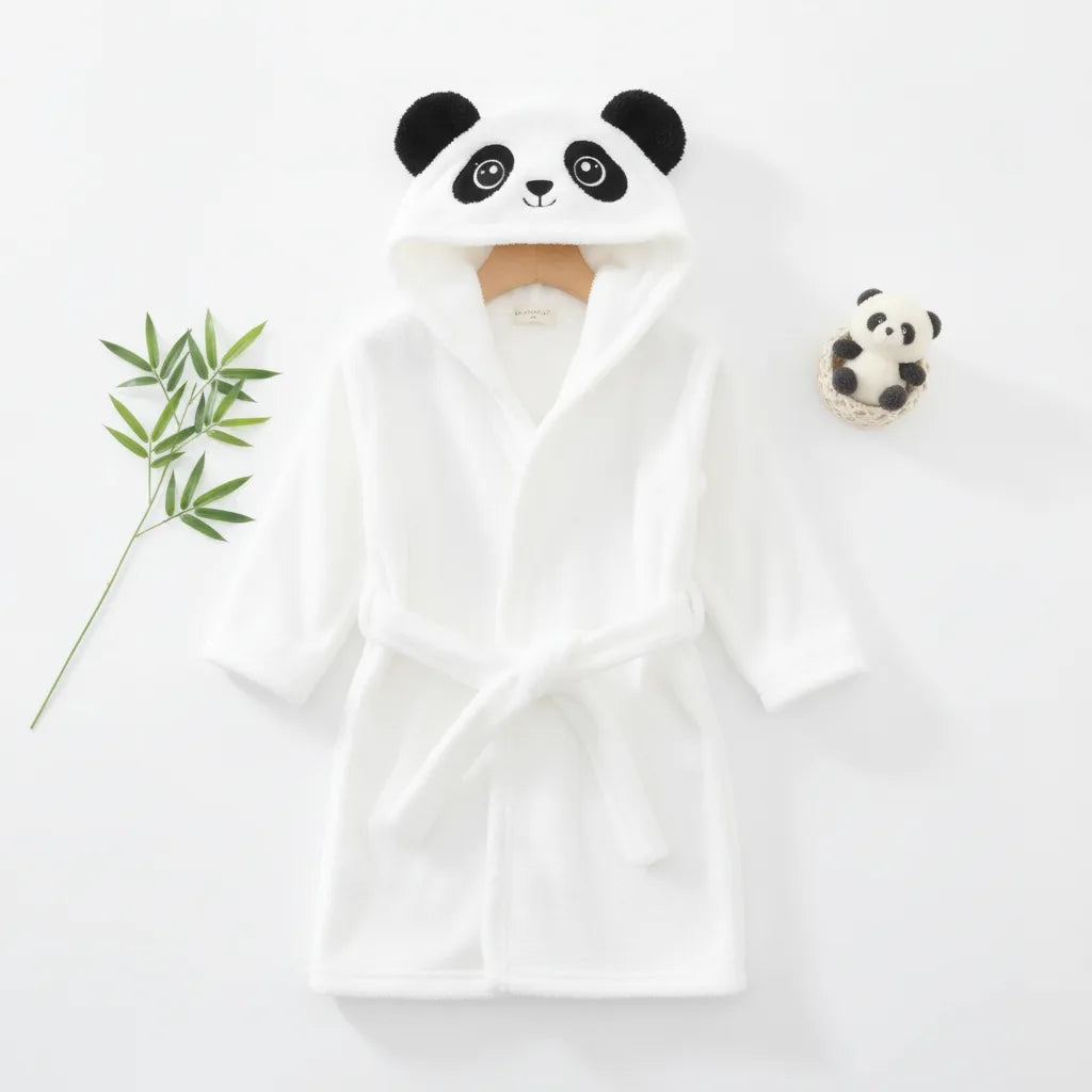 Peignoir bébé panda capuche