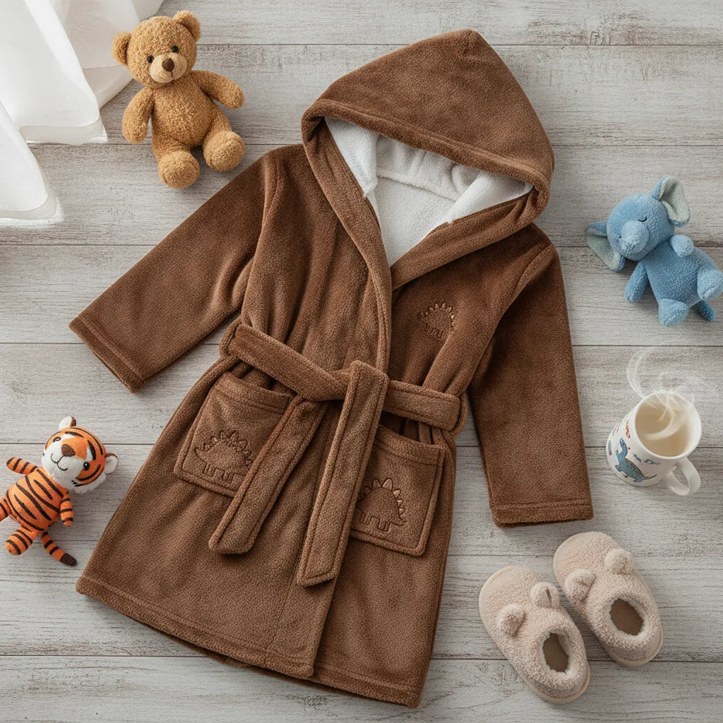 Peignoir enfant flanelle capuche