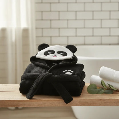 Peignoir bébé panda capuche
