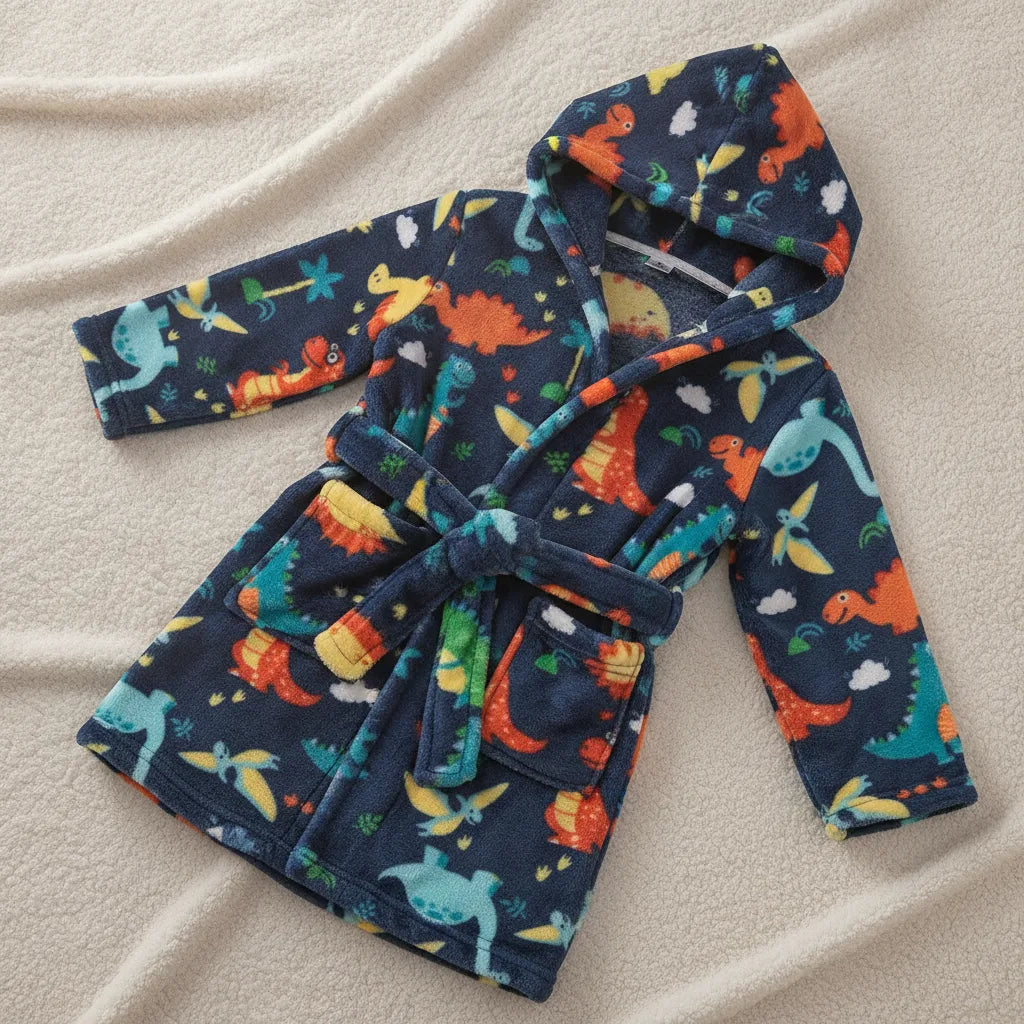 Peignoir enfant flanelle capuche