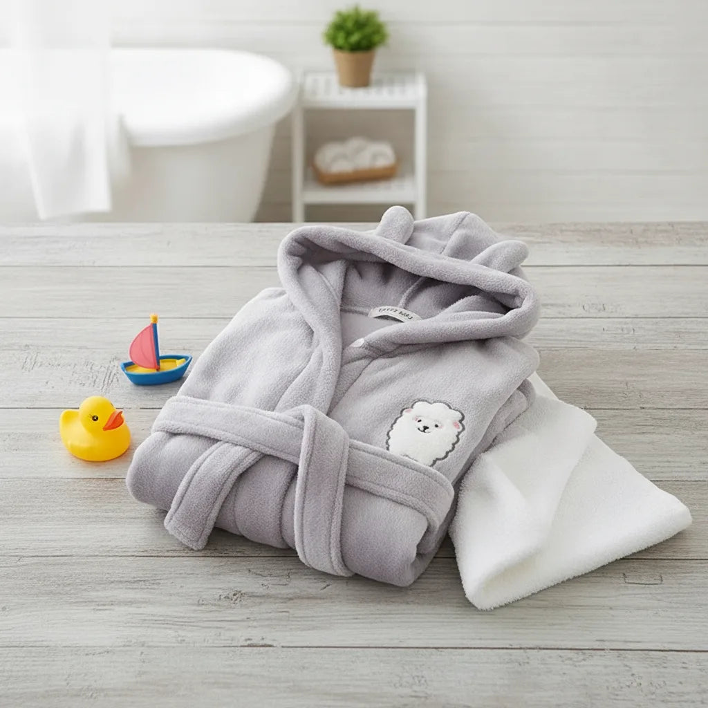 Peignoir enfant motif lapin