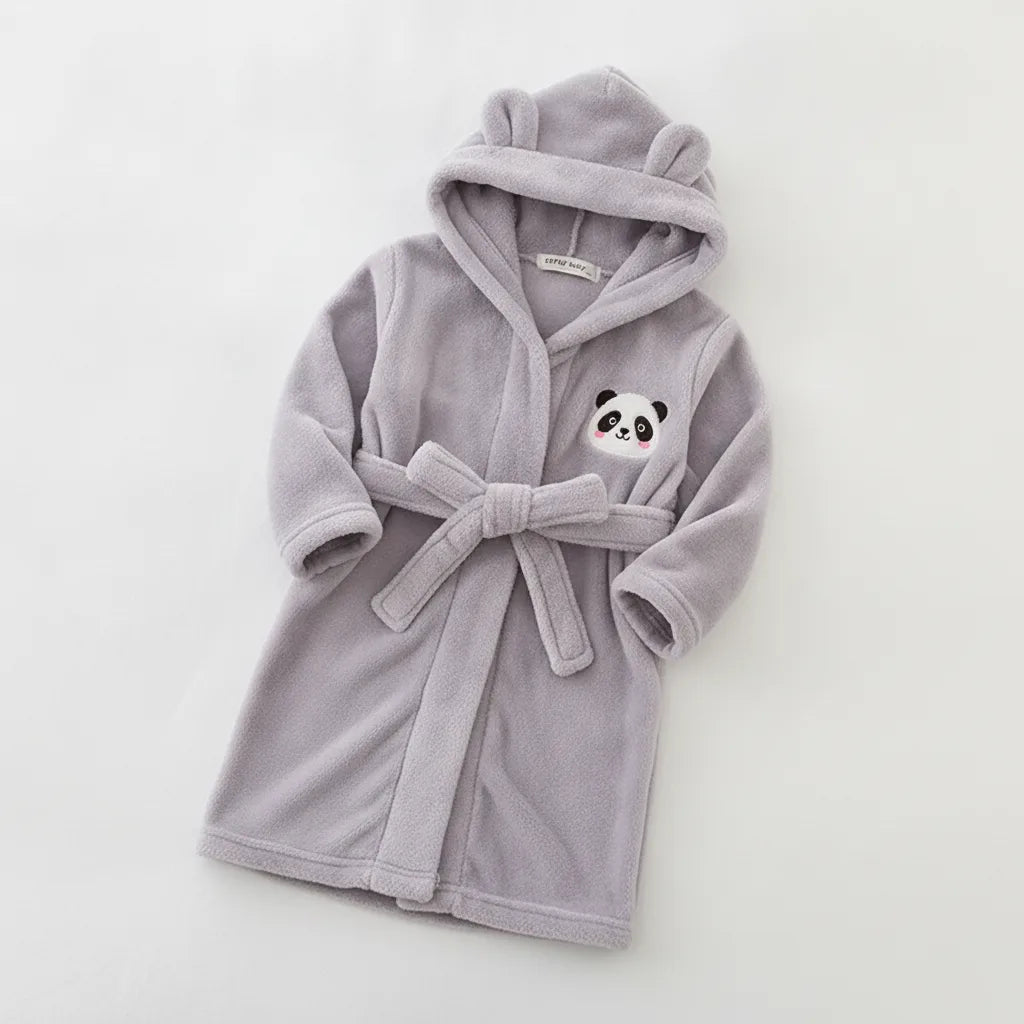 Peignoir bébé panda capuche