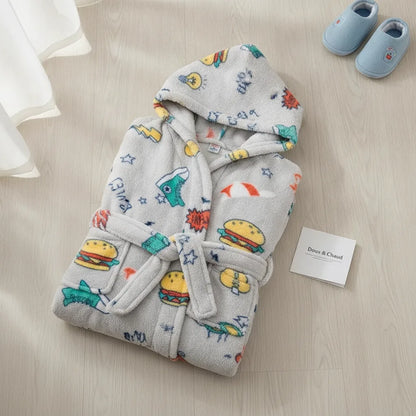 Peignoir enfant flanelle capuche
