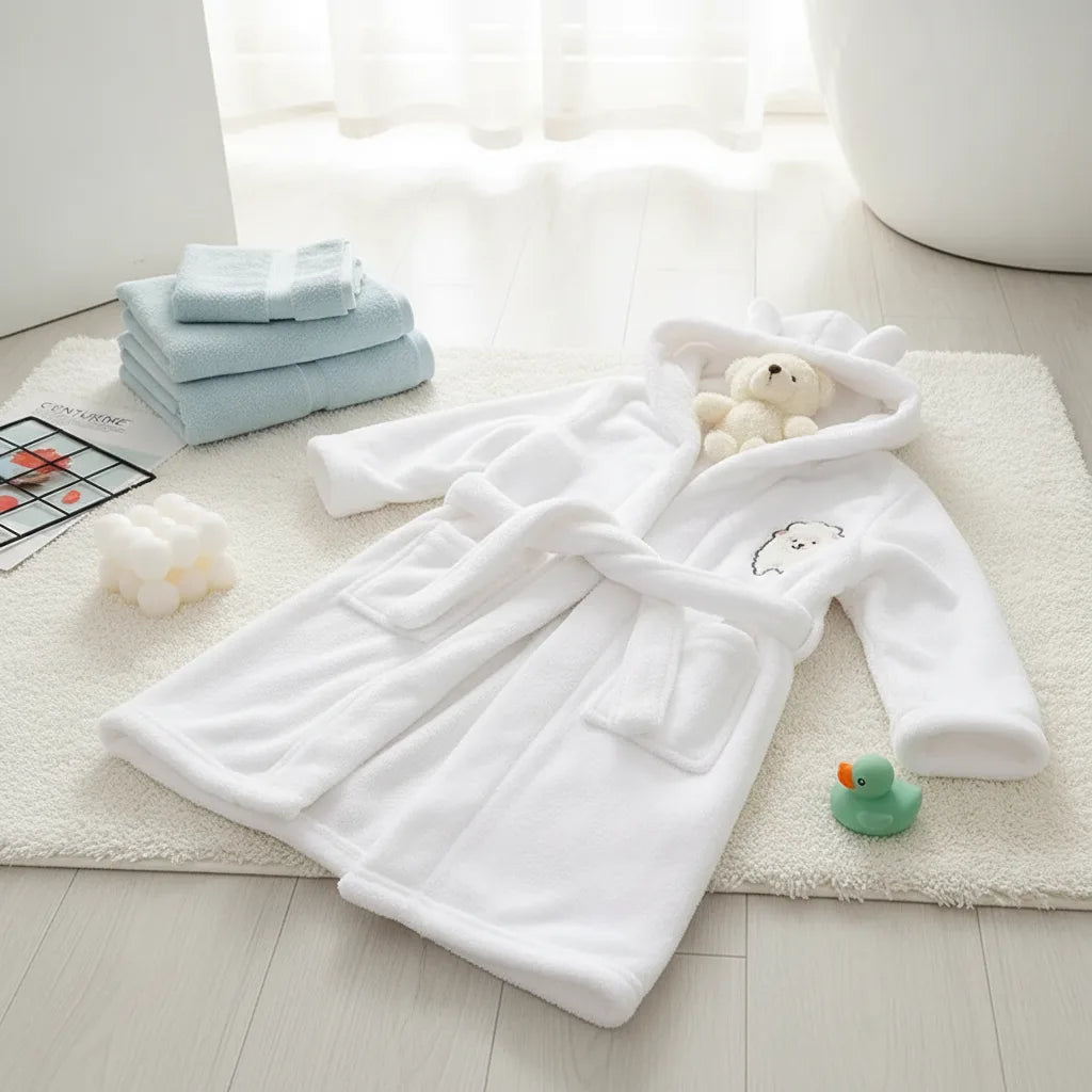 Peignoir enfant motif lapin