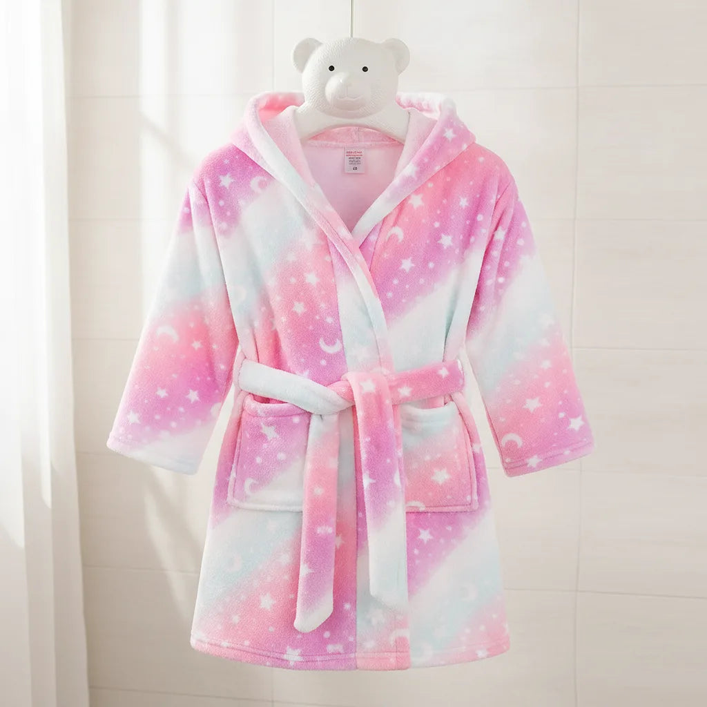 Peignoir enfant flanelle capuche