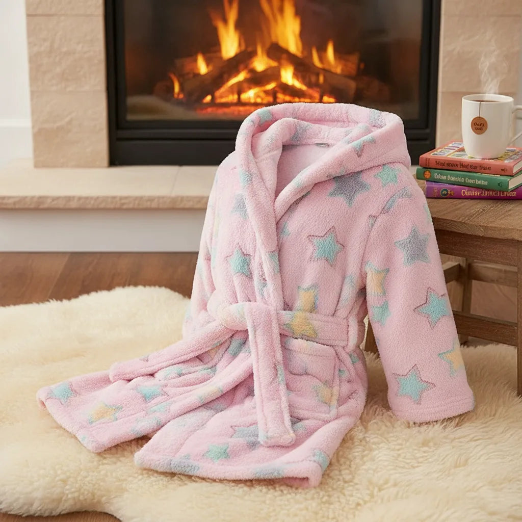 Peignoir enfant flanelle capuche