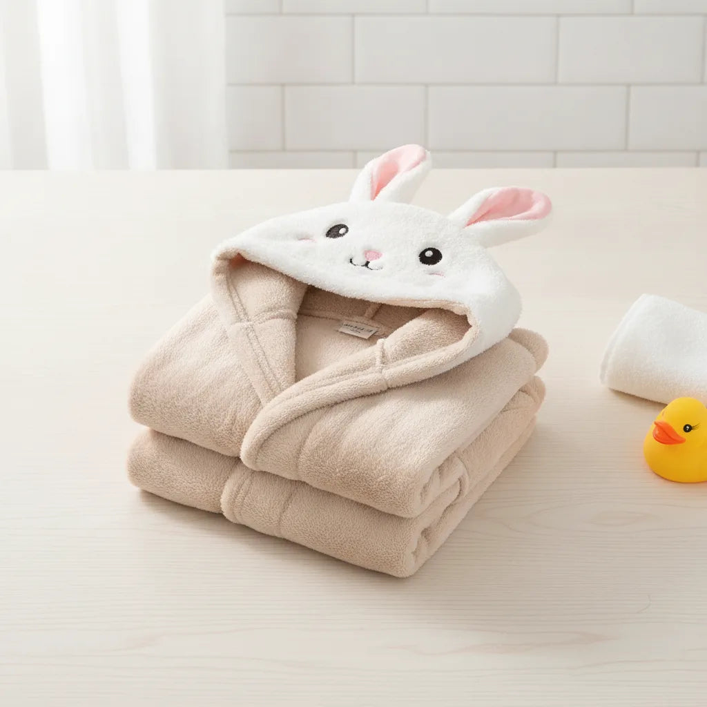 Peignoir enfant motif lapin