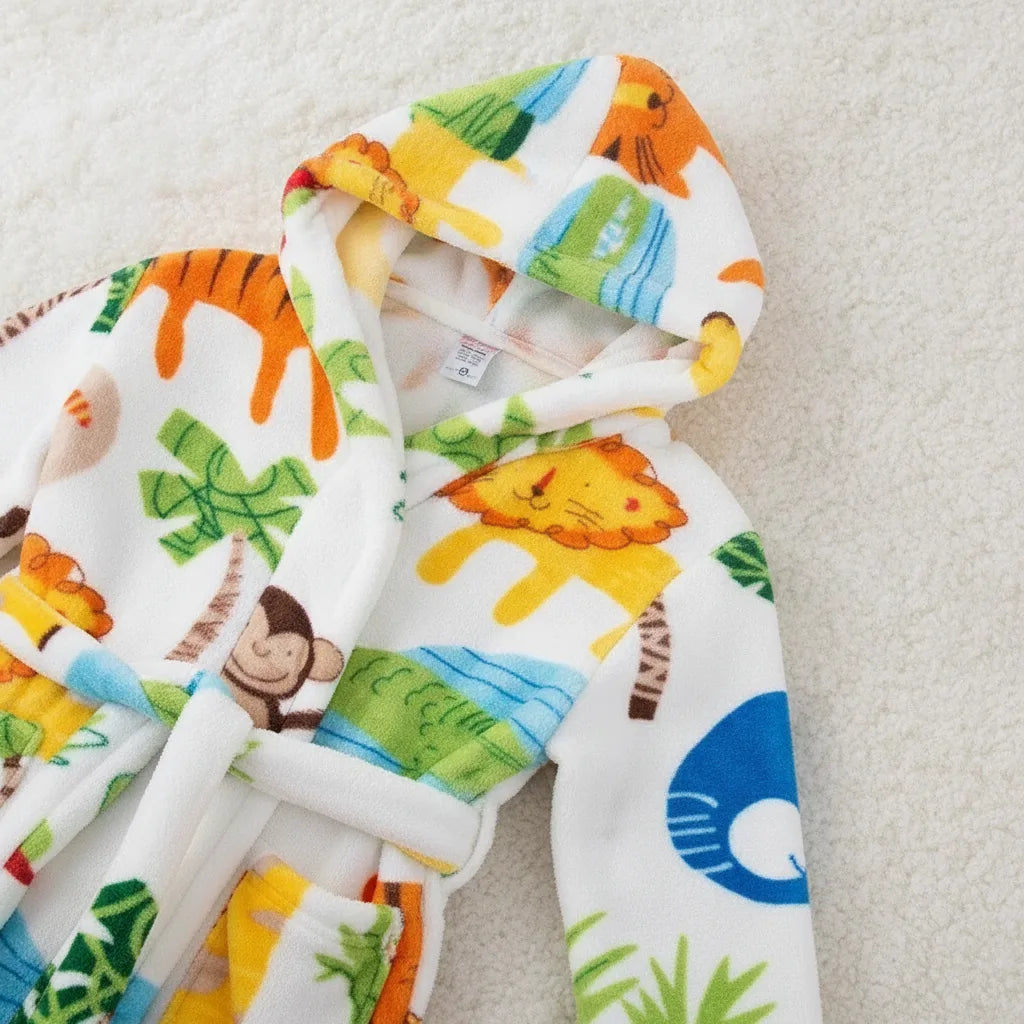 Peignoir enfant flanelle capuche