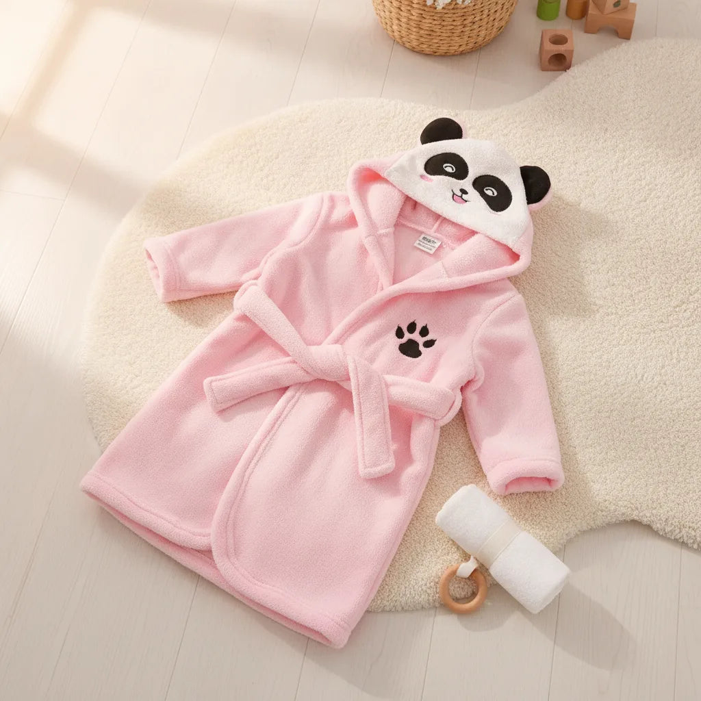 Peignoir bébé panda capuche