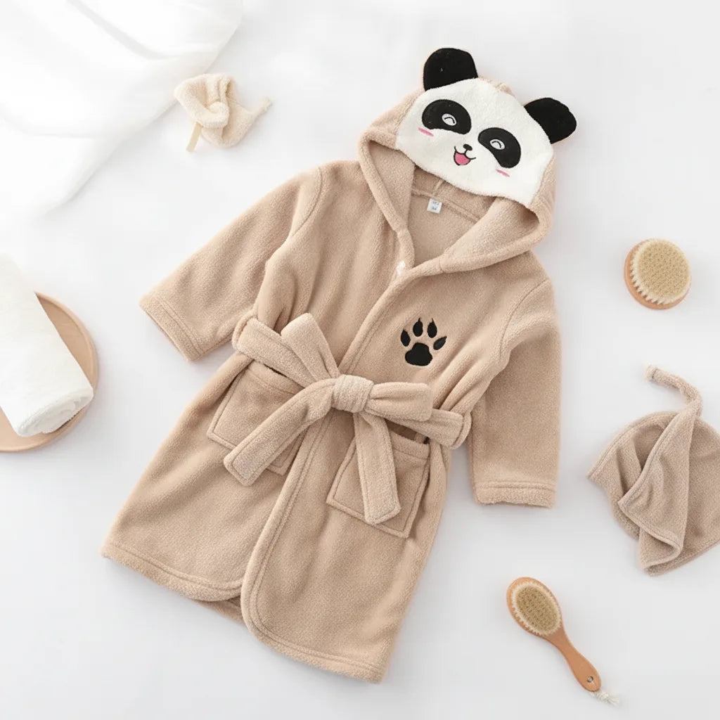 Peignoir bébé panda capuche