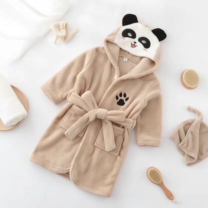 Peignoir bébé panda capuche