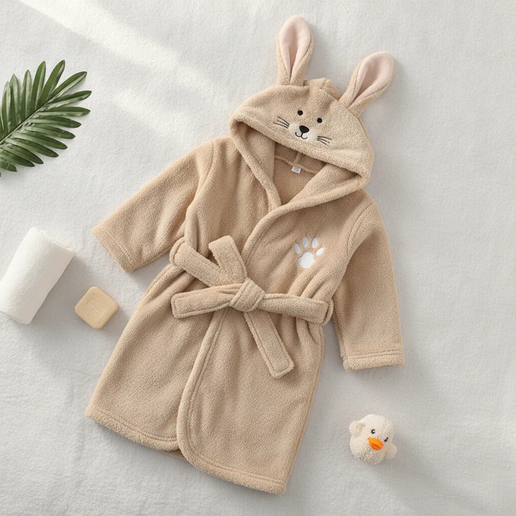 Peignoir enfant motif lapin