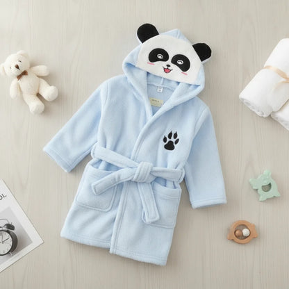 Peignoir bébé panda capuche